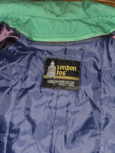 London Fog Men's Full Zip Nylon Jacket w/ Pockets Stand-Up Collar Blue/Green S image 10