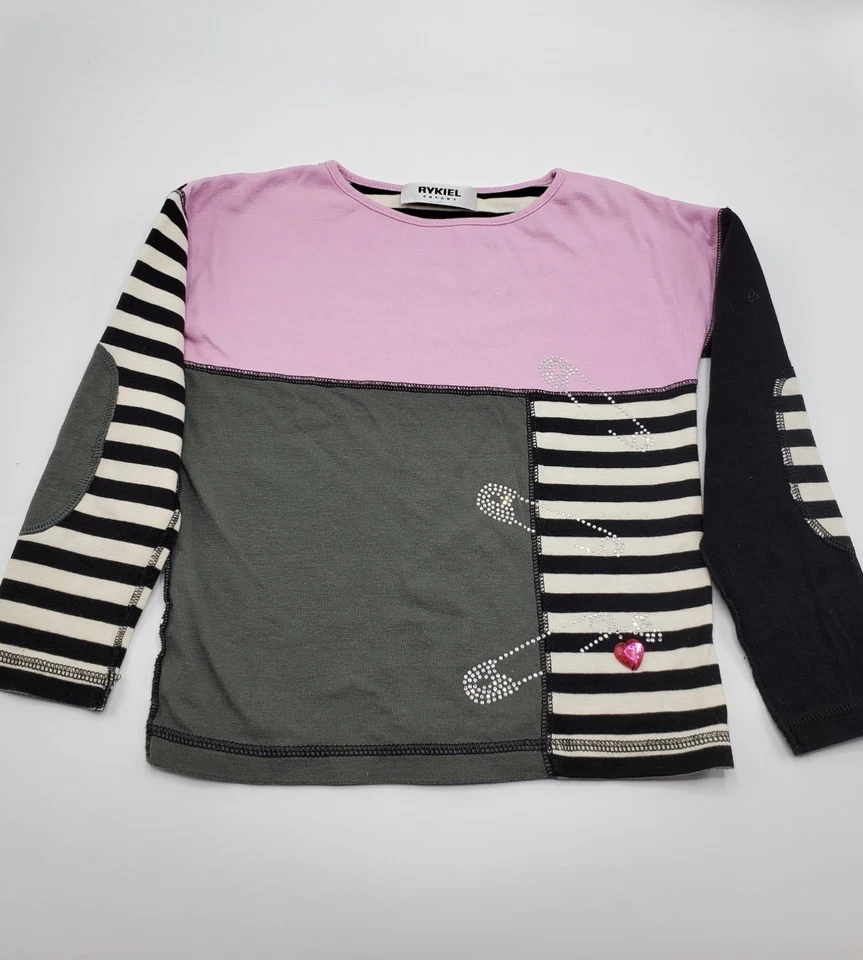 Blusa da moda Sonia Rykiel feminina 100% algodão strass tamanho 5 anos usada - Imagem 4 de 4