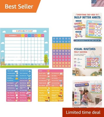 Chore Chart for Kids Magnetic Responsibility Chart | 51 Chores, 60 Stars, Goo...