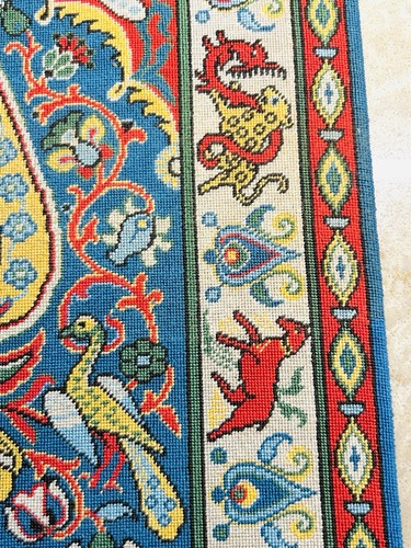 Vintage Nadelspitze Blumen Pfau Retro 70er Jahre ungerahmt 16,75”x12” Wandbehang - Bild 5 von 17