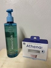 Set Of 2- Athena Club Shave Oil Cosmic Flower 8fl Oz  Athena 4 ct Razor Refills