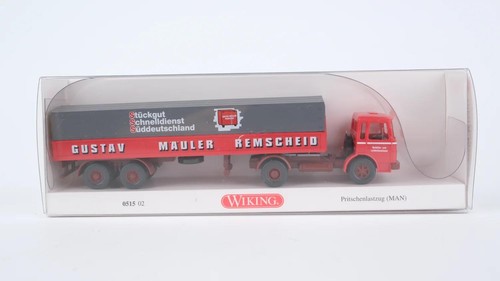 Wiking H0 051502 MAN tren de plataforma Gustav Mäuler | Condition: Gebraucht
