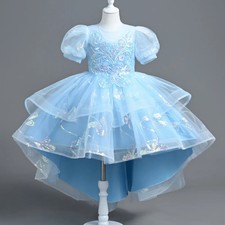 Sequin Sweet Tail Mesh Dress Birthday Party Wedding Flower Girl Evening Skirts