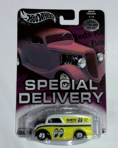 Vintage 2004 Hot Wheels Special Delivery Milk Truck Dairy Mooneyes Yellow HTF