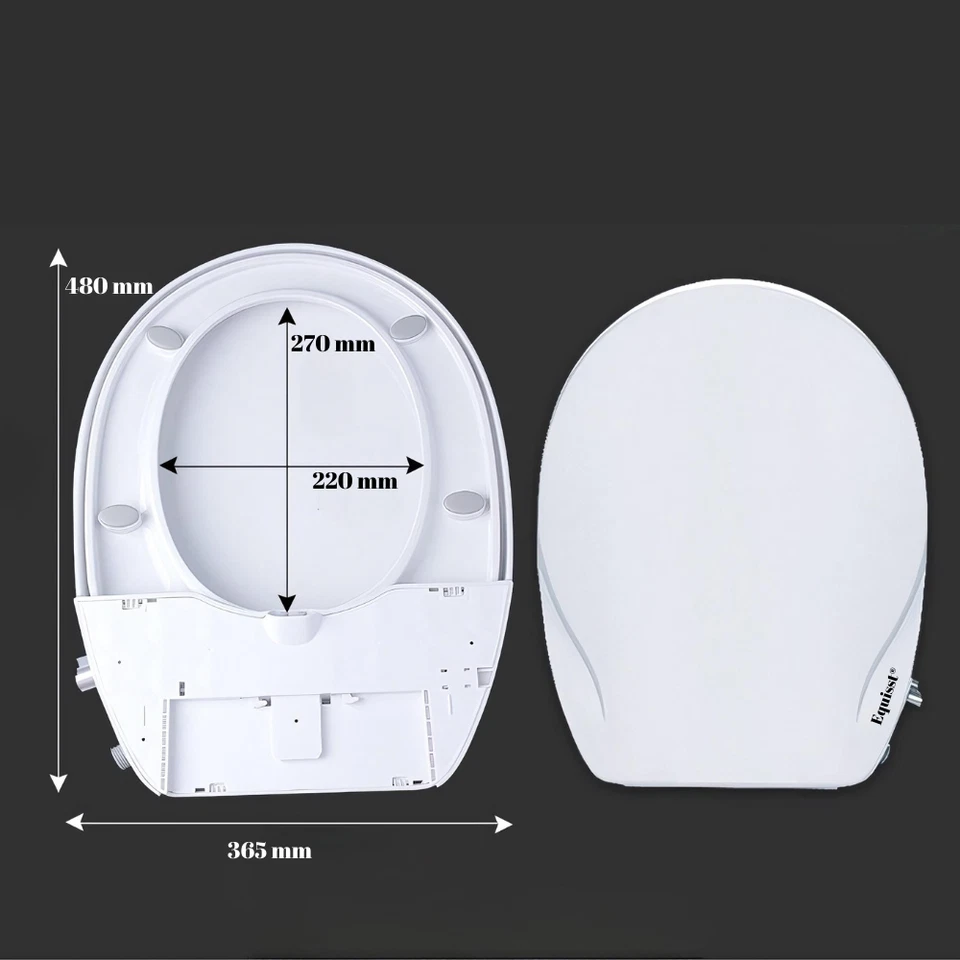 Sedile WC Doccia con Bidet Doppio Ugello Autopulente Forma O, Abbassamento Automatico - Immagine 2 di 4