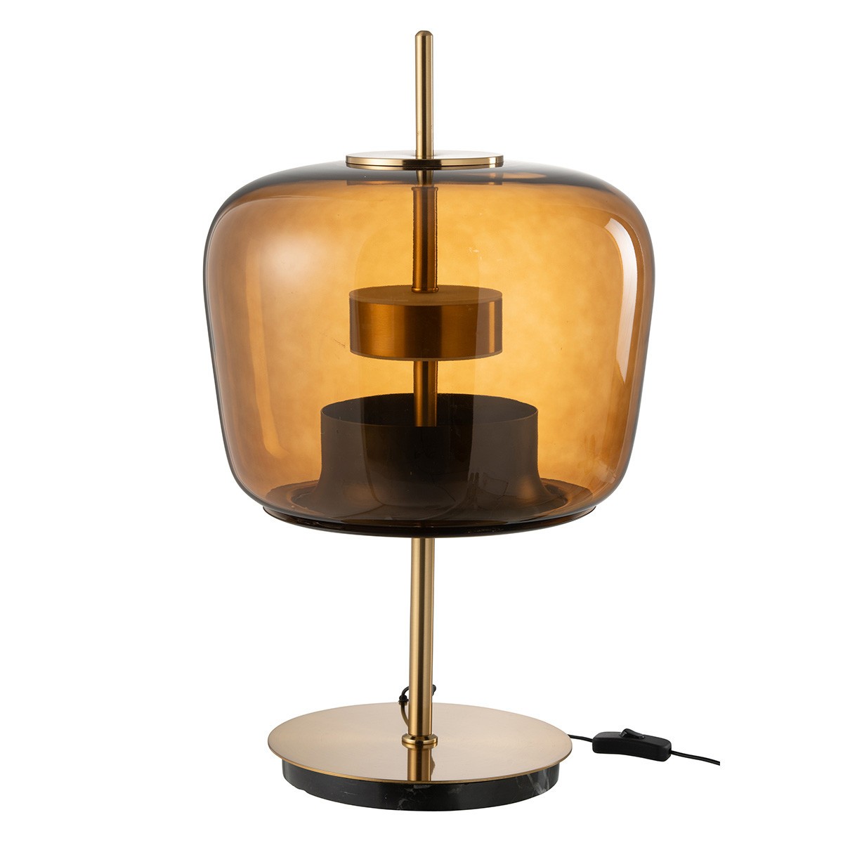 Lampe en verre anti-éblouissement Omar 58cm LED marron pour yeux fatigués