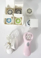 Clarisonic Mia Smart Sonic Facial Cleansing Brush Heads Pink Power Supply NEW