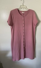 Women’s Madewell Dress XXL Dusty Pink 100% Cotton Short Sleeve Knee Length