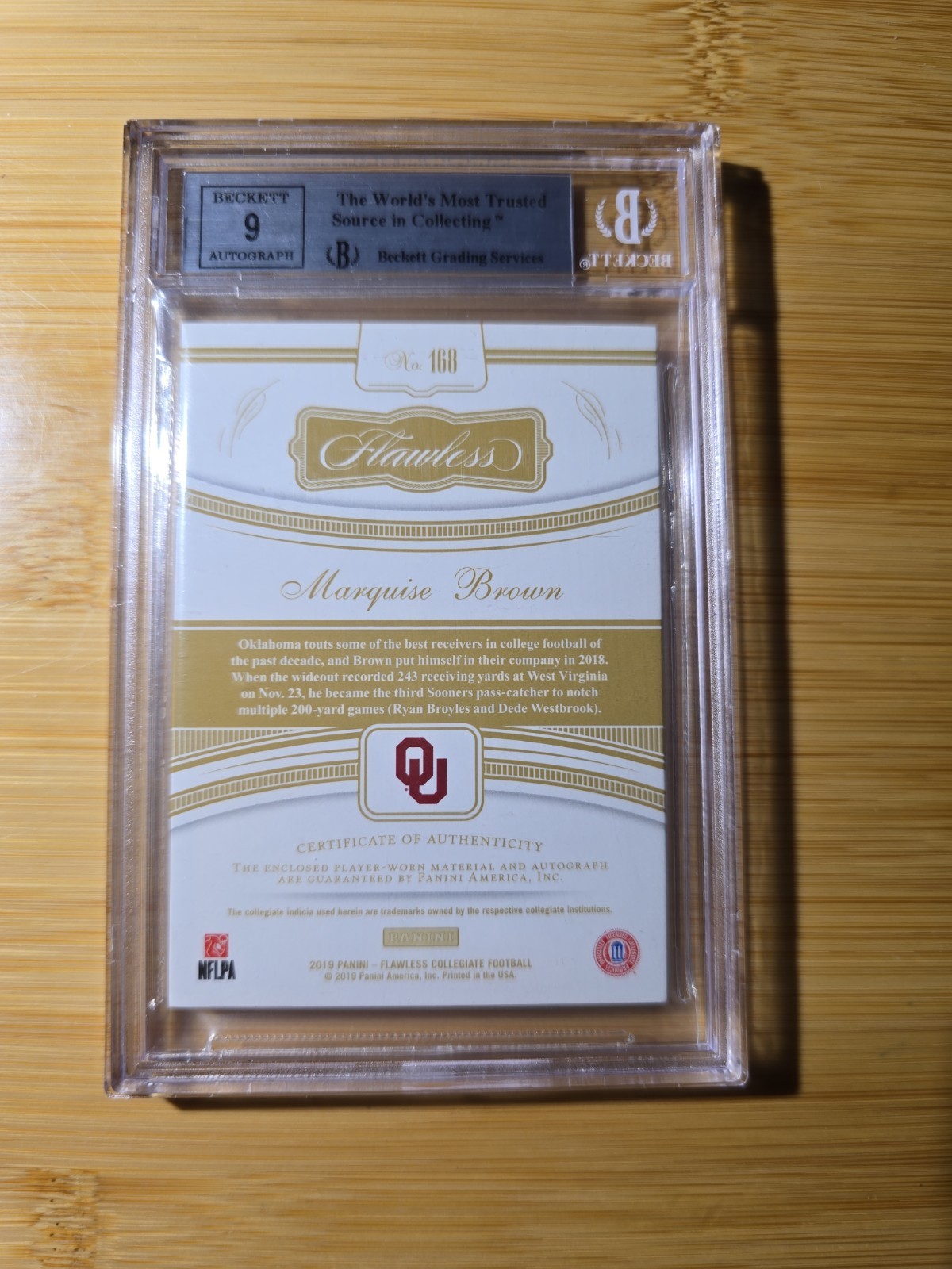 MARQUISE BROWN ROOKIE 1/1 FLAWLESS BLACK AUTOGRAPH W/ ROSE BOWL PATCH ONE OF ONE view 2
