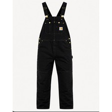 Carhartt Mens Black Duck Bib Overalls R01 Cotton Canvas Workwear 48x31