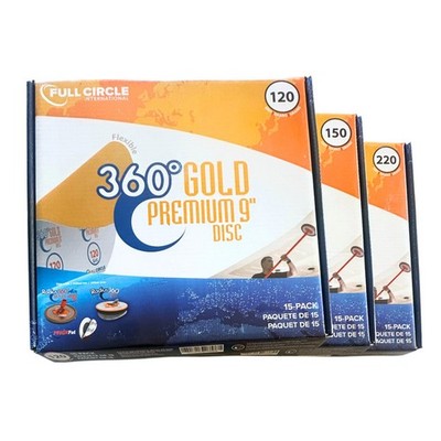 Full Circle International 360 Gold Premium 9'' Sanding Disc 220