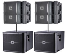 4x JBL VRX932LAP Active Line-Array Speaker +2x VRX918SP Powered Subwoofer +Poles