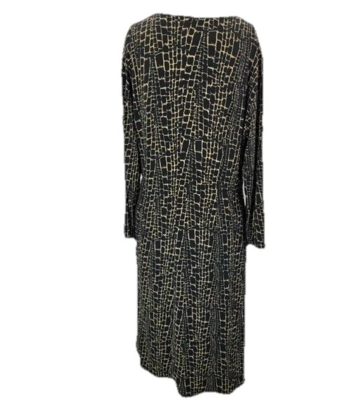 Vestido Vaina Mujer Connected Talla Grande 20W Negro Marrón Envoltura Lateral Busto Elástico 50 Foto 3 de 4