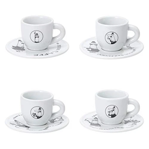 BIALETTI Untertassen Set Alfonso Little Man Weiß 4-teilig Y0TZ033