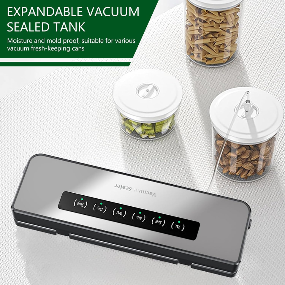 Macchina per Sottovuoto MIJIA, Aspirazione 70kPa, Modalà Secco/Umido, 10 Sacchetti Sottovuoto, Sistema di Sottovuoto Esterno, Sigillatrici per Alimenti, Versione CN  6