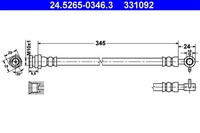 Bremsschlauch ATE 24.5265-0346.3 FüR MX NB Mazda 2 16V NB6C NB8C