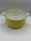 Vintage Pyrex Yellow Casserole with Glass Lid 1 Quart Round Casserole 473