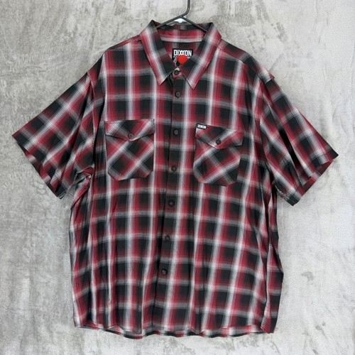 Dixxon Flannel Co Uppercut Red Black Plaid Bamboo Blend SS Button Shirt Mens 3X