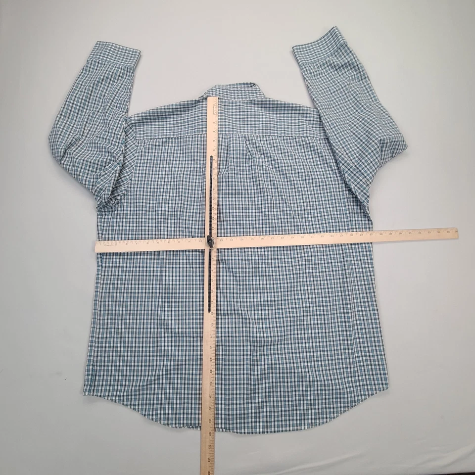 Arrow Shirt Mens Double Extra Large Blue Button Up Plaid Long Sleeve Relaxed - Image 3 of 4