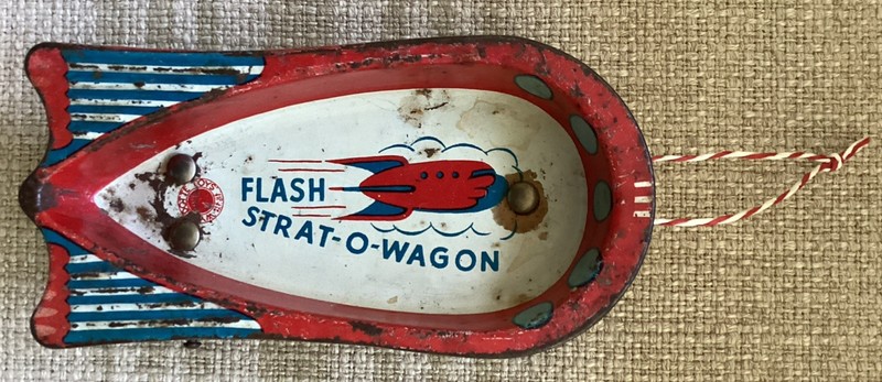 Wyandotte Toys Tin Flash Gordon Strat-O-Wagon Airflow Wagon Red