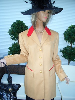 CASHMERE ESCADA LUXUS Blazer Reit Jacket Angora 36/38 STATEMENT gold camel NEU 