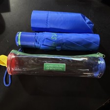 NOS Vintage United Colors Of Benetton Umbrella DRare Multicolor Vibrant Primary