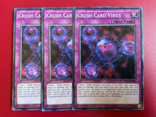 3x Crush Card Virus 1st edition YuGiOh MIL1-EN047 Pack Fresh - Imagen 1 de 2