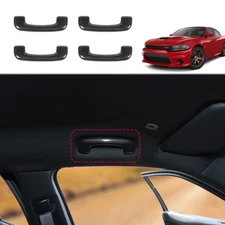 4pcs Interior Roof Grab Bar Handle Trim Cover for Dodge Charger 11+ Carbon Fiber
