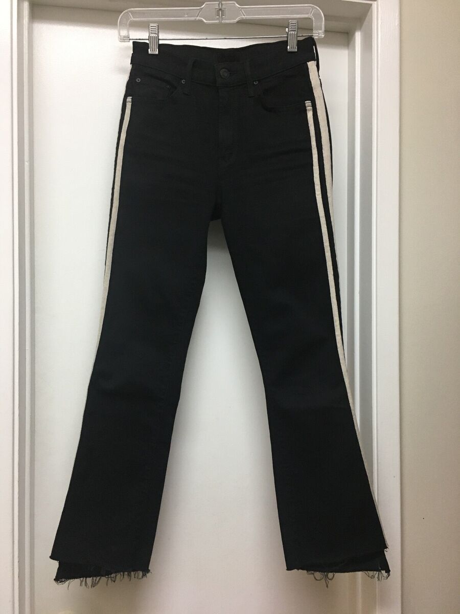 MOTHER Denim Insider Crop Step Fray Black Guilty Racer Jeans MOTHER Denim Insider Crop Step Fray Black Guilty Racer Jeans