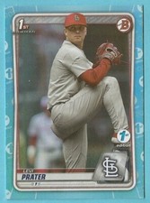 2020 Bowman Draft 1st Edition Baseball Levi Prater Sky Blue Foil Refractor