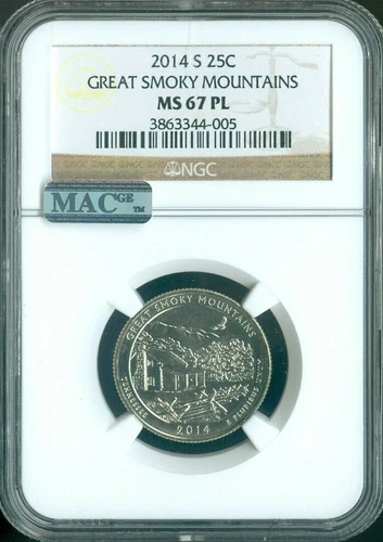 2014-S Great Smoky Mountains Quarter NGC MS67 PL MAC Quality 