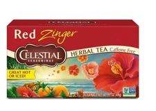 Celestial Seasonings Hibiscus Tea, Red Zinger Herbal Tea, Caffeine Free, 20 Tea