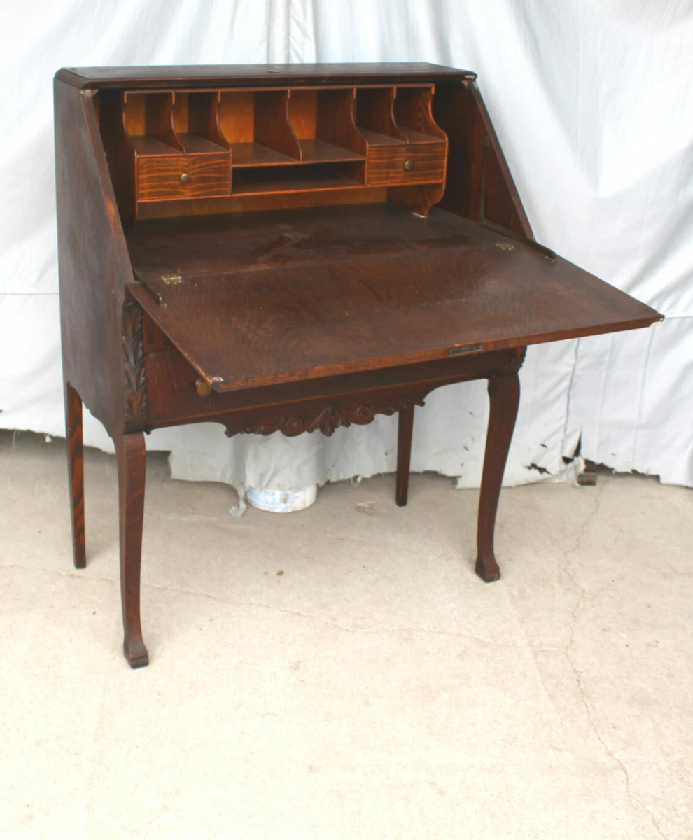 Antique drop front secretary desk deals