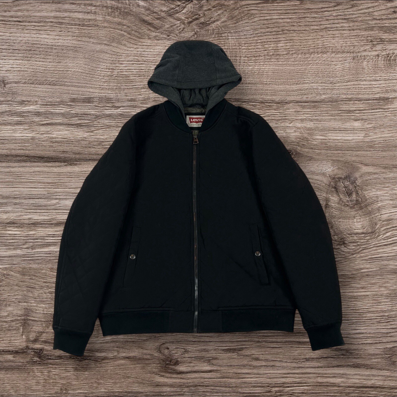 Levi’s Jacket Quilted Soft Shell Flight Bomber Bl… - image 1