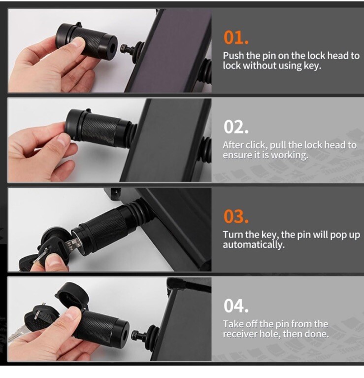 Trailer Hitch & Coupler Lock Set  5/8" x 3 1/2” & 1/4" x 3/4"  Fits Class 3 & 4