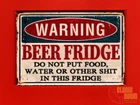 Beer Fridge vintage look sign 2x3" fridge/locker magnet funny