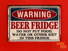 Beer Fridge vintage look sign 2x3" fridge/locker magnet funny