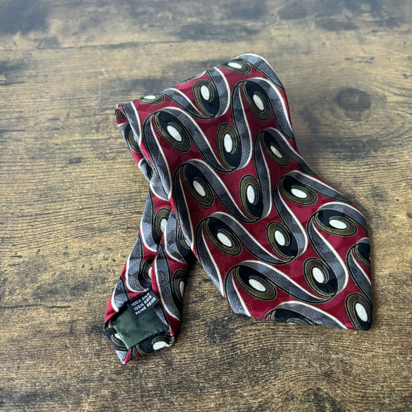 VTG Basic Elements Men’s Silk Necktie Blue Red Wh… - image 12