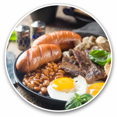 2 x Vinyl Aufkleber 15 cm - Gekocht Frühstück Cafe Restaurant Cool Geschenk #15999