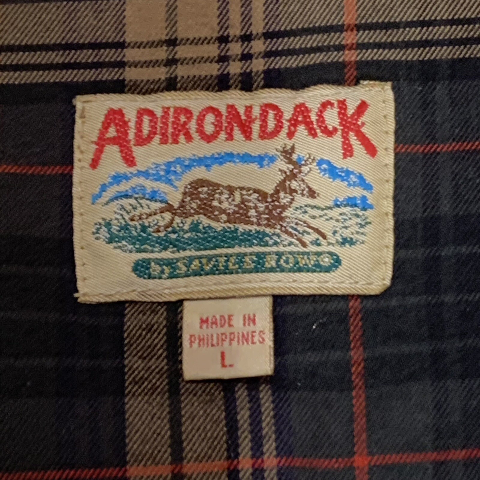 FILA Gilet Adirondack by Saville Row da uomo L foderato in flanella frontale a scatto vintage