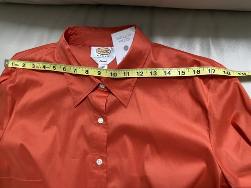 Camicia rossa nuova con etichette Talbots 14 W manica lunga misto cotone più $78 #291 - Foto 5 di 11