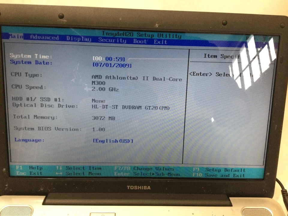 TOSHIBA SATELLITE L505D-S5983 - BOOTS TO BIOS - AMD ATHLON - 2GB RAM - READ - BB - Image 2 of 4