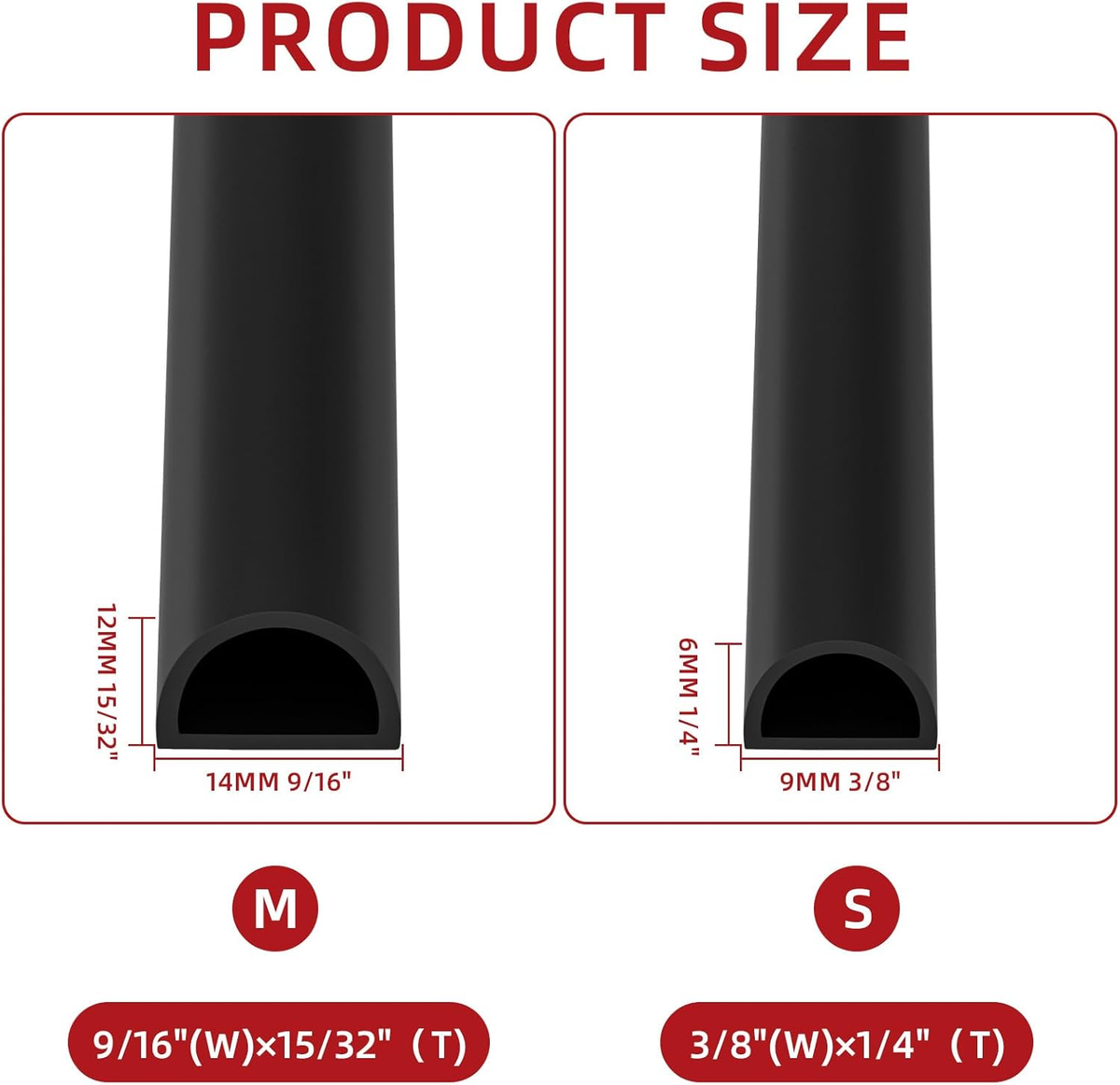 VVL]-23ft Weather Stripping Door Seal, Silicone Weather Stripping Self