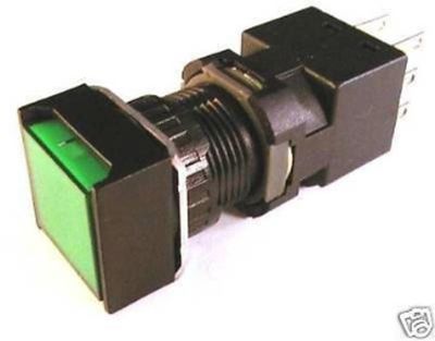 M6P-BMS1-G M6-1C 1NO NC 16mm Green Pushbutton Momentary Square Replace IDEC LA2L