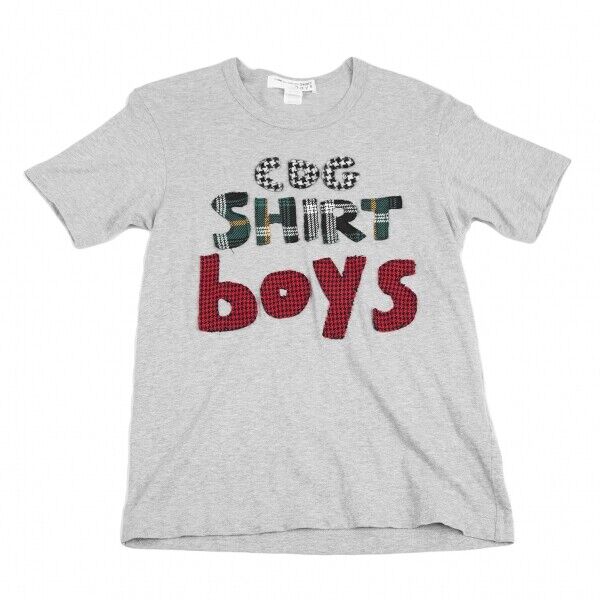 COMME des GARCONS SHIRT boys Multi Check Logo Patch T Shirt COMME des GARCONS SHIRT boys Multi Check Logo Patch T Shirt
