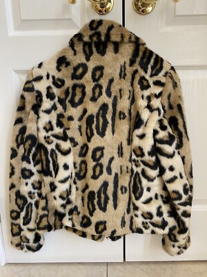 INC International Concept Faux Leopard Fur Jacket | eBay