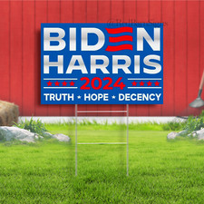 Biden Harris 2024 Yard Lawn Home Sign 12"x18" with FREE Metal Stake US Made