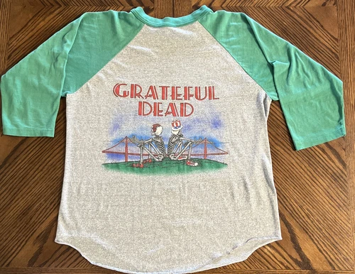 Grateful Dead Concert Tour Raglan T-Shirt Lg 1980s vintage concert t-shirt, vintage, single stitch, B+ condition