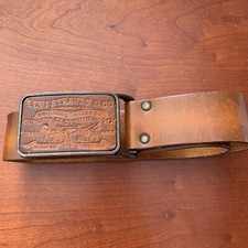 Vintage 70's LEVI STRAUSS Co San Francisco CA. Belt Stamped Leather Buckle