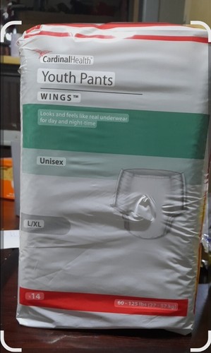 Neu Cardinal Health Jugend Erwachsene Klimmzüge Windeln L/XL 60-125lbs 56Ct Etui